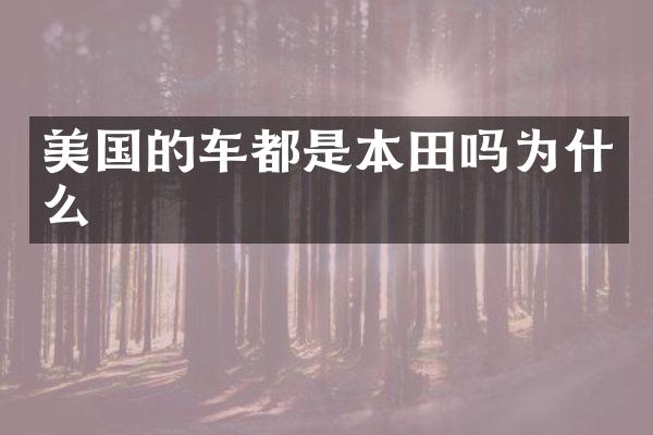 美国的车都是本田吗为什么