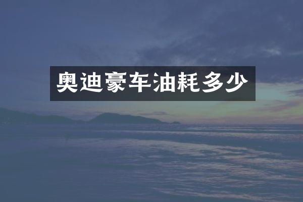 奥迪豪车油耗多少