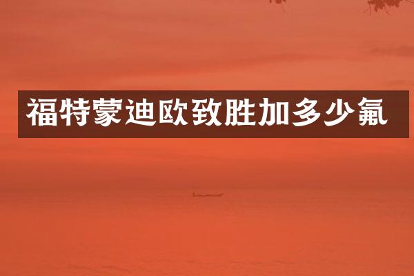 福特蒙迪欧致胜加多少氟