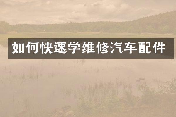 如何快速学维修汽车配件