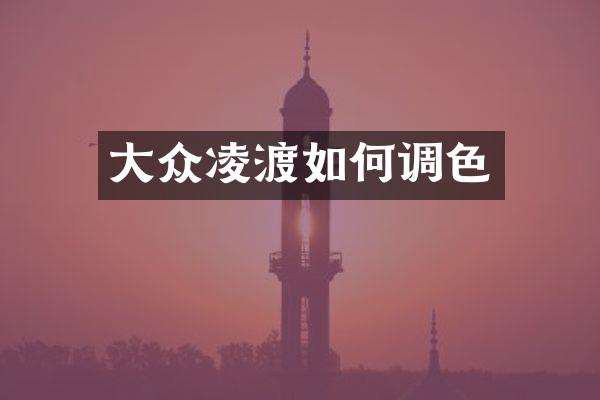 大众凌渡如何调色