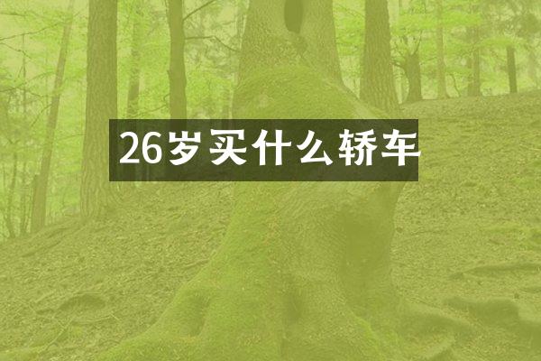 26岁买什么轿车