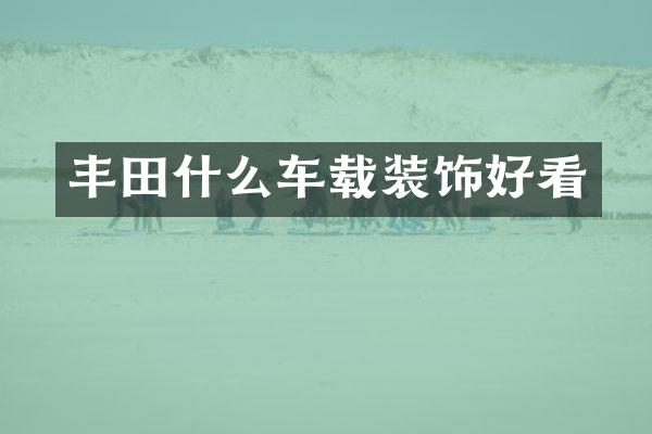 丰田什么车载装饰好看