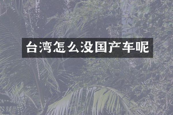 台湾怎么没国产车呢