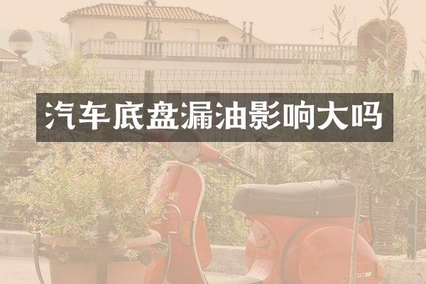 汽车底盘漏油影响大吗