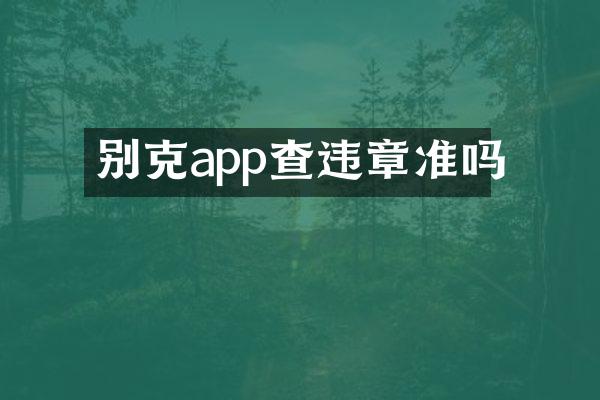 别克app查违章准吗