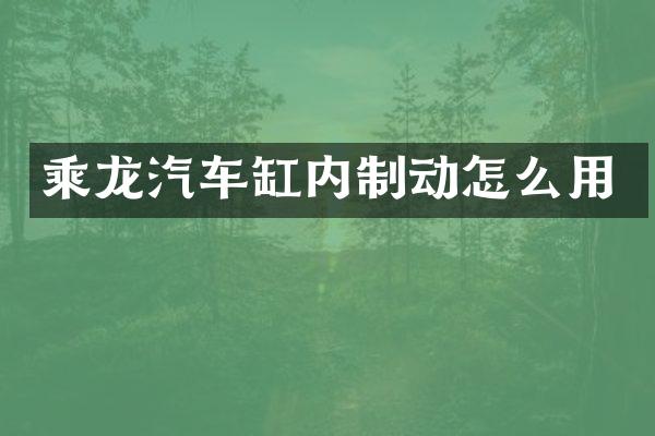 乘龙汽车缸内制动怎么用
