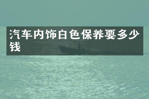 汽车内饰白色保养要多少钱