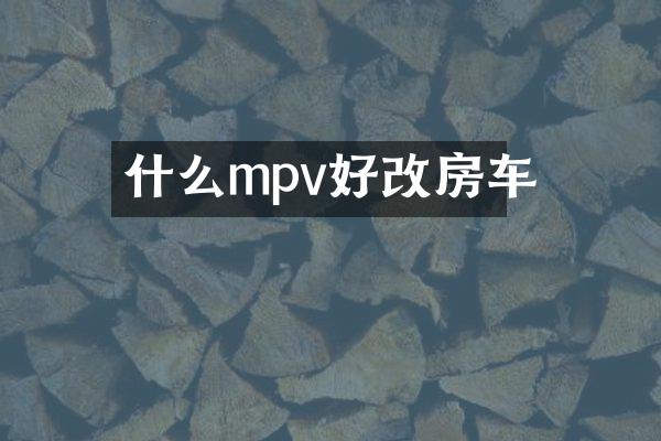 什么mpv好改房车