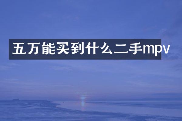 五万能买到什么二手mpv