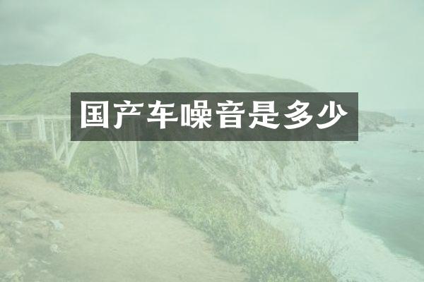国产车噪音是多少