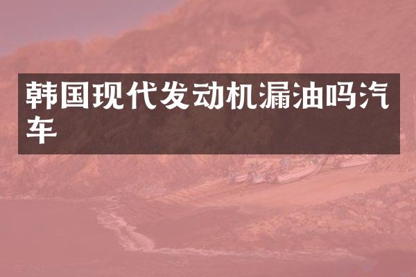 韩国现代发动机漏油吗汽车