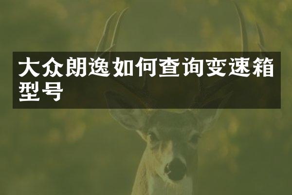 大众朗逸如何查询变速箱型号