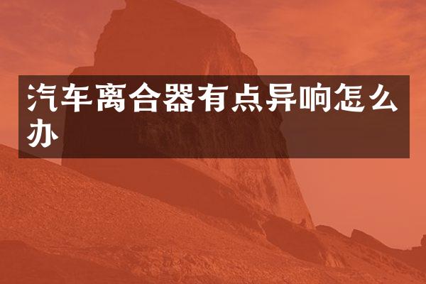 汽车离合器有点异响怎么办