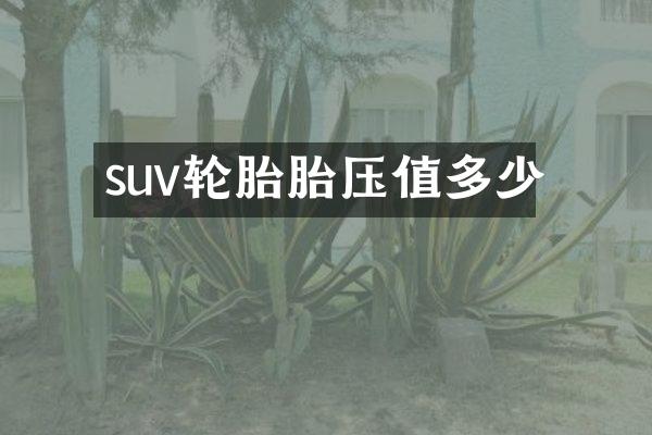 suv轮胎胎压值多少