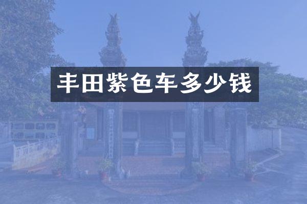 丰田紫色车多少钱