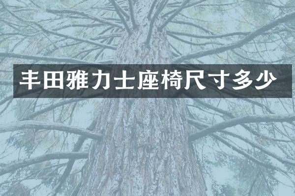 丰田雅力士座椅尺寸多少
