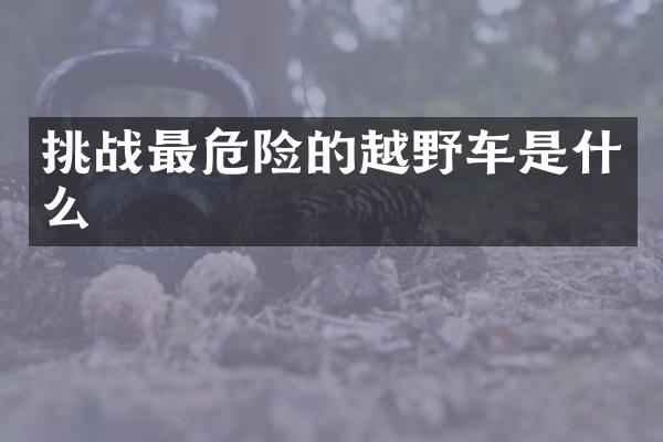 挑战最危险的越野车是什么