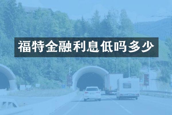 福特金融利息低吗多少