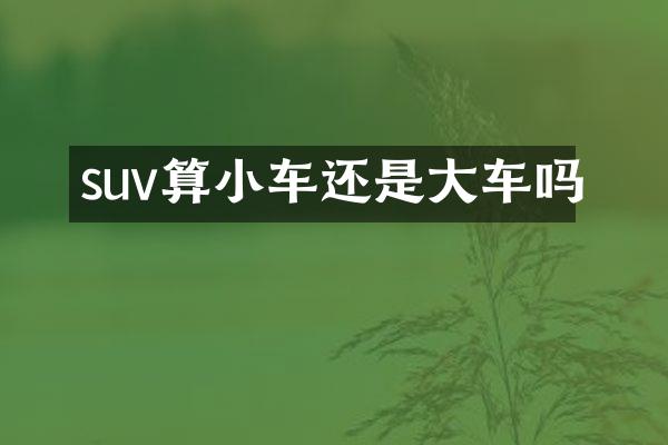 suv算小车还是大车吗