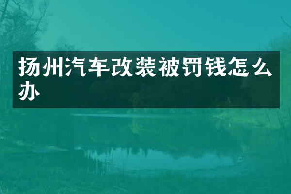 扬州汽车改装被罚钱怎么办
