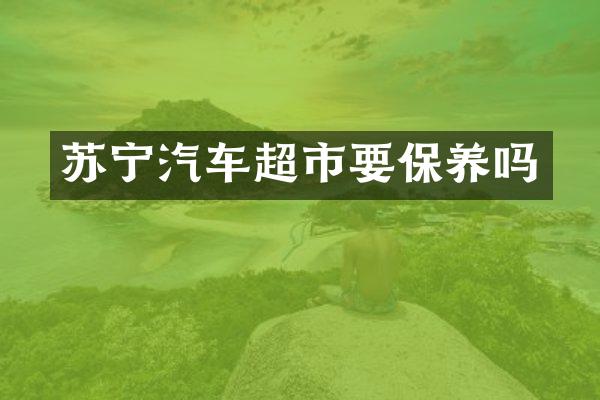 苏宁汽车超市要保养吗