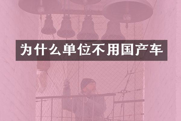 为什么单位不用国产车