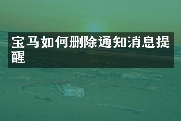 宝马如何删除通知消息提醒