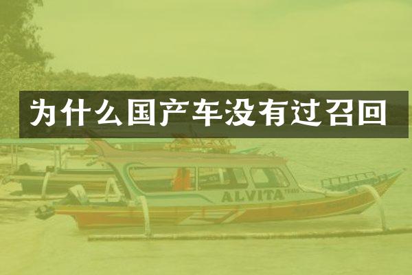 为什么国产车没有过召回