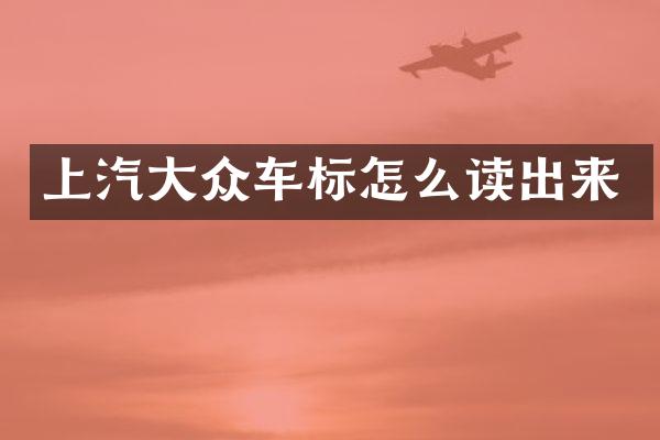 上汽大众车标怎么读出来