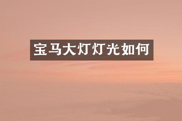 宝马大灯灯光如何