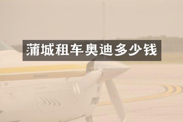 蒲城租车奥迪多少钱