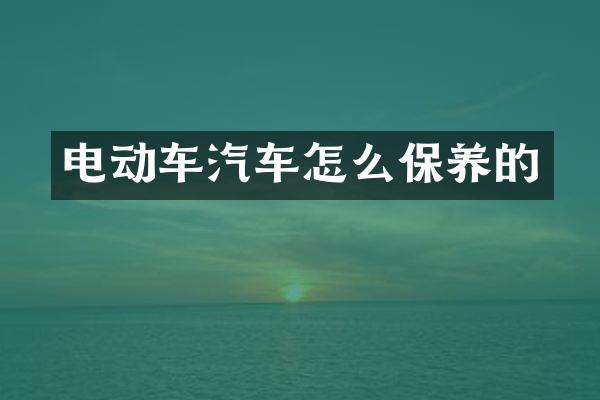 电动车汽车怎么保养的