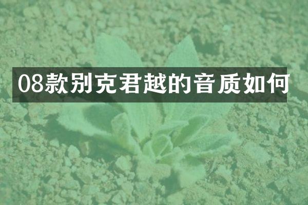 08款别克君越的音质如何