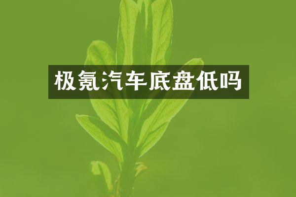 极氪汽车底盘低吗