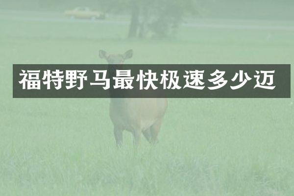 福特野马最快极速多少迈