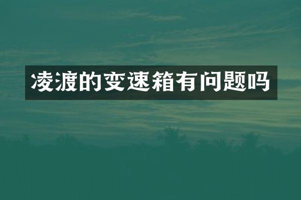 凌渡的变速箱有问题吗