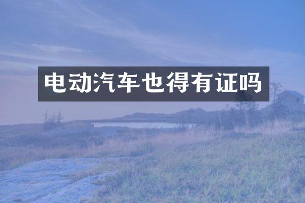 电动汽车也得有证吗