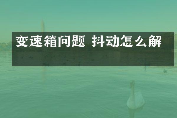 变速箱问题 抖动怎么解决