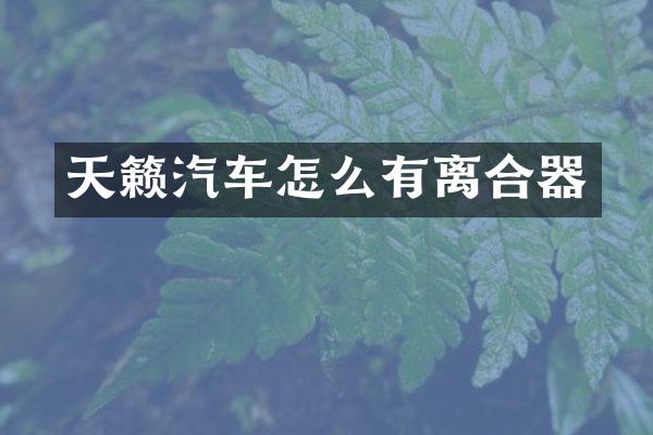 天籁汽车怎么有离合器