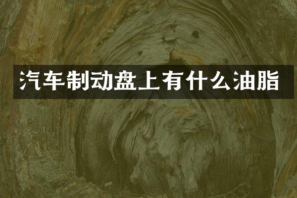 汽车制动盘上有什么油脂