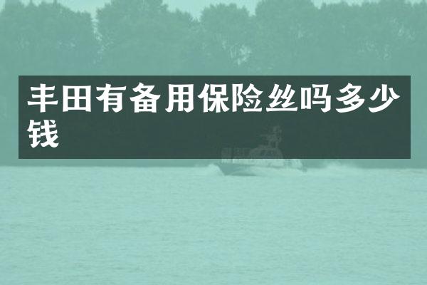 丰田有备用保险丝吗多少钱