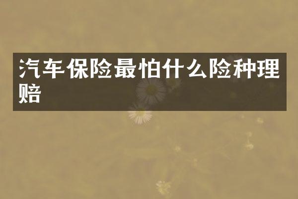 汽车保险最怕什么险种理赔