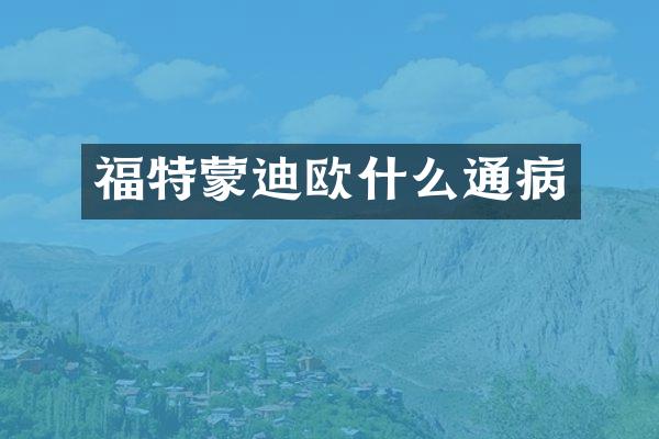 福特蒙迪欧什么通病