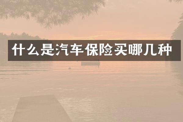 什么是汽车保险买哪几种