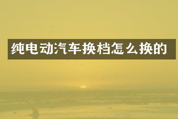 纯电动汽车换档怎么换的