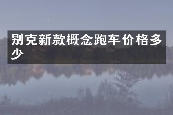 别克新款概念跑车价格多少