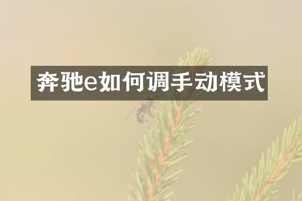 奔驰e如何调手动模式
