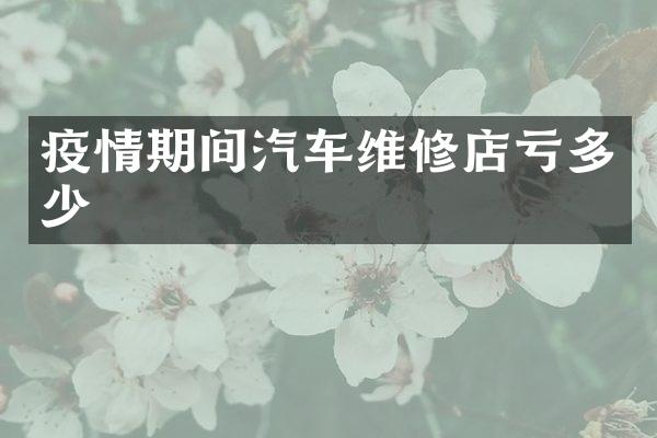 疫情期间汽车维修店亏多少