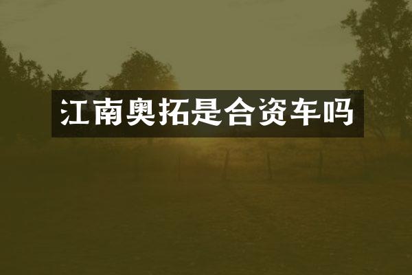 江南奥拓是合资车吗